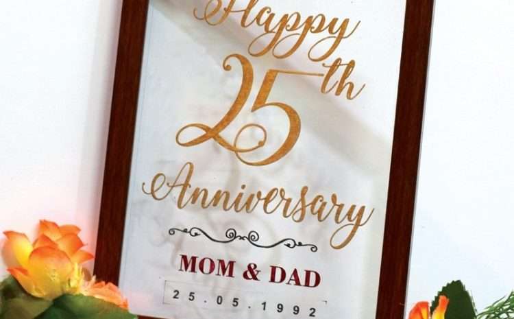 25th Anniversary Engraved Transparent Plank – Customized Gifts Online