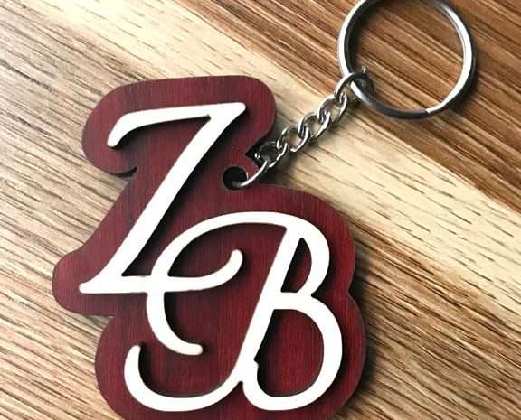 Name Initials Wooden Keychain – Customized Gifts Online