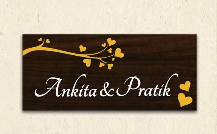 Wooden Couple Name Plate – Home Name Plate Design