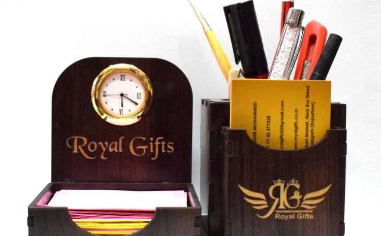 Pen Stand – Wooden Office Pen Stand – Customized Gifts Online