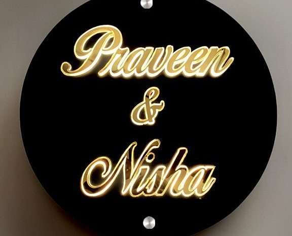 Name Plate – Round LED – Home Name Plate Design