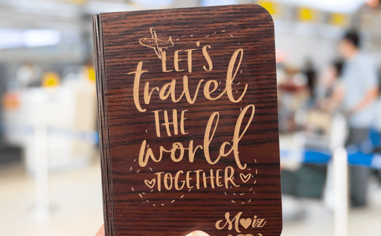 Wooden Passport Cover – Customized Gifts Online