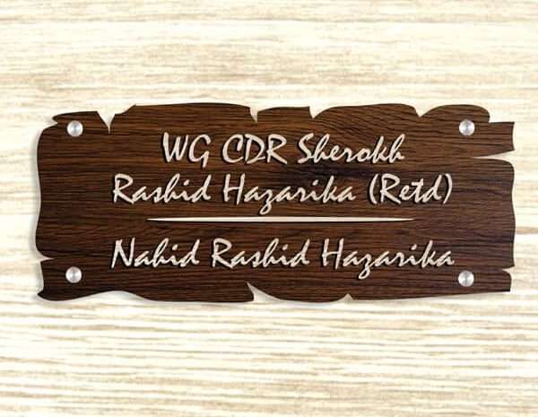 Natural Wood Customised Nameplate. – Home Name Plate Design