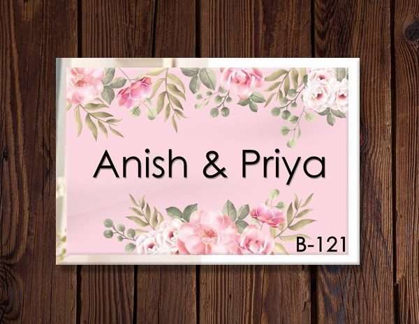 Couple Metal Printed Name Plate – Name Plate Design for Home