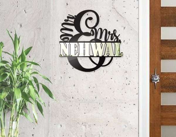 Mr & Mrs Name Plate – Name Plate Design for Home