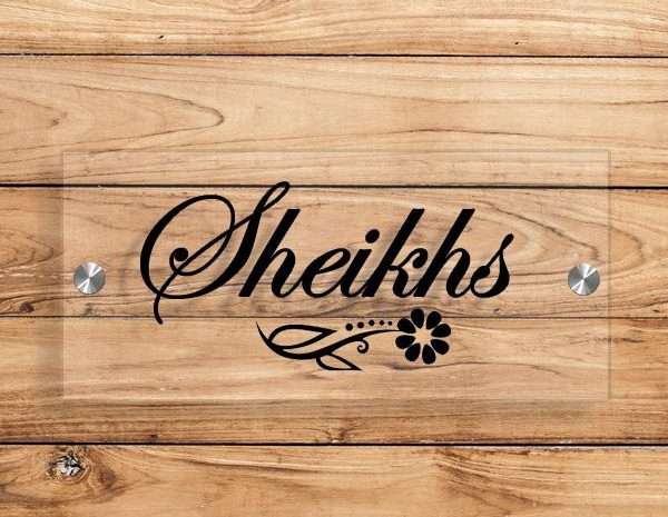 Transparent Acrylic Vinyl Print Name Plate – Customized Nameplates for Home Online