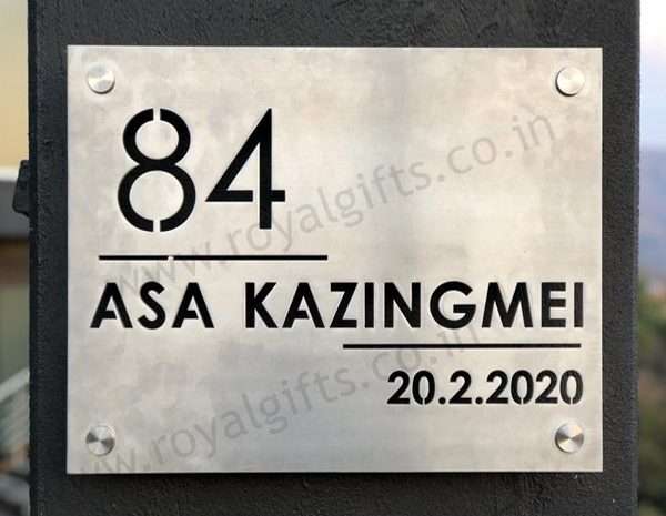 Plain and Elegant Stainless Steel Name Plate – Customized Nameplates Online
