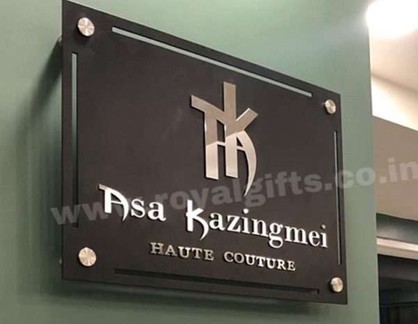 Black Matte with Silver Mirror SS – Customized Nameplates Online