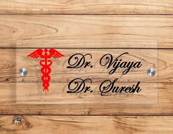 Transparent Acrylic Doctor Name Plate – Customized Nameplates for Home Online