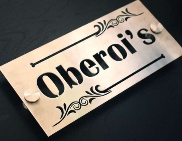 Stainless Steel 304 Lasercut Name Plate – Customized Nameplates for Home Online
