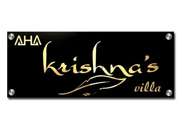 Elegant Gold Mirror Stainless Steel Name Plate – Customized Nameplates for Home Online