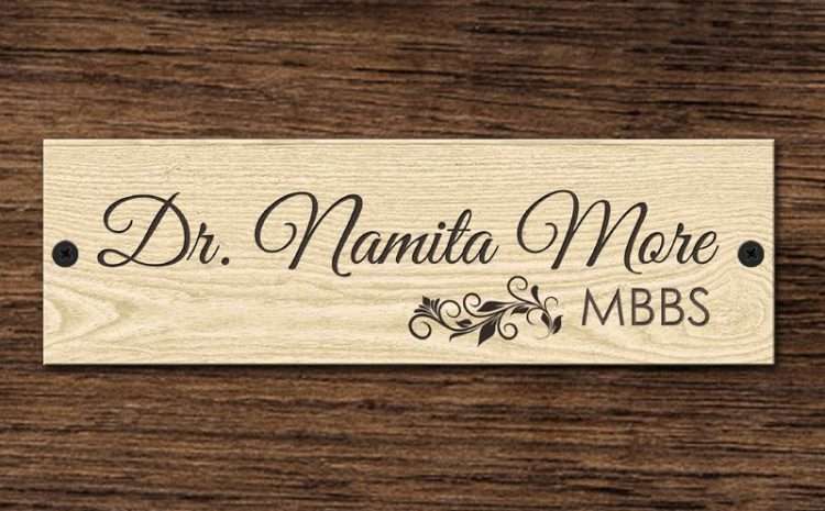 Wooden Engraved Doctor Name Plate – Customized Nameplates for Home Online