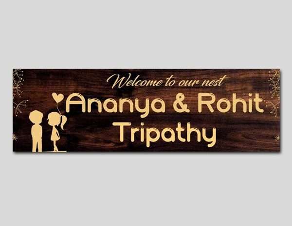 Welcome To Our Nest Wooden Nameplate – Customized Nameplates for Home Online