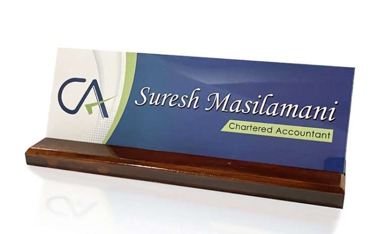Printed CA Desk Name Plate – Corporate Office Nameplates