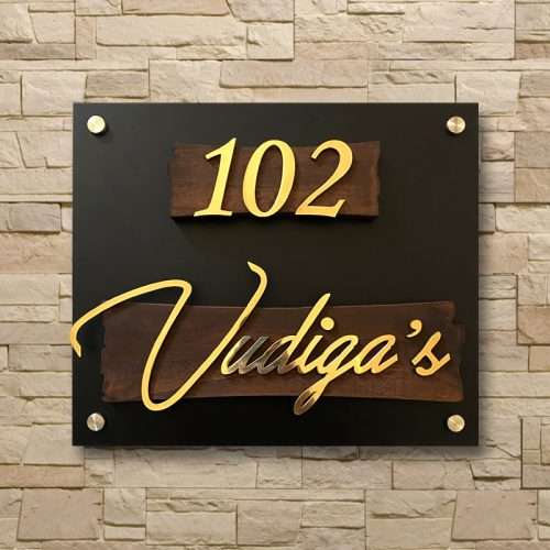 Artistic Brass Letters Name Plate