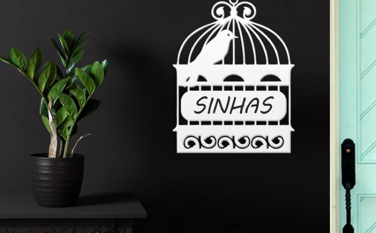 Personalized Modern White Cage MS Name Plate
