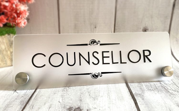 Frosted Acrylic Desk Name Plate – Corporate Office Nameplates