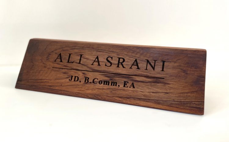 Wooden Engraved Teak Wood Desk Name Plate – Corporate Office Nameplates