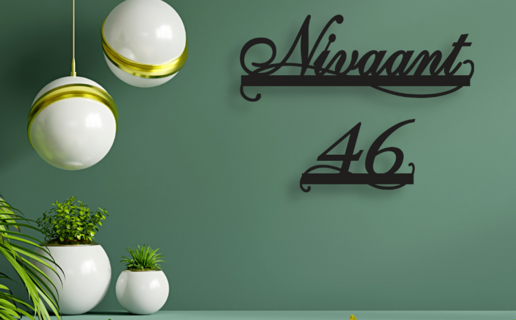 Elegant Black Swirl Led Name Plate