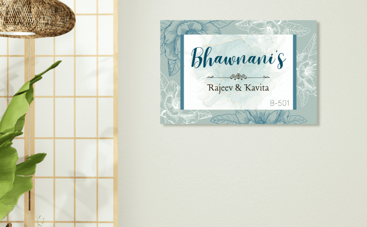 Alluring Floral Printed Name Plate