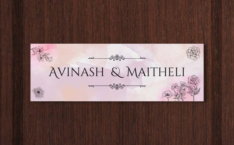 Floral Printed Door Name Plate