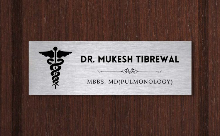 Silver Brushed Doctor Name Plate