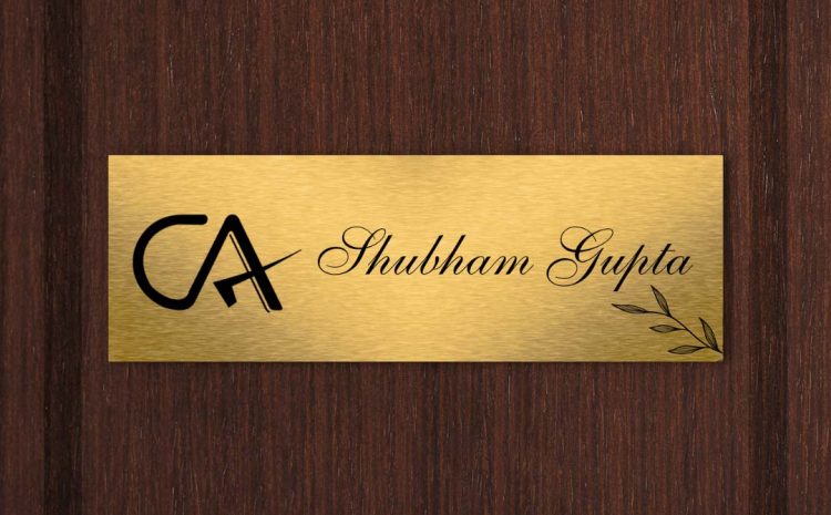 Golden Brushed CA Printed Name Plate