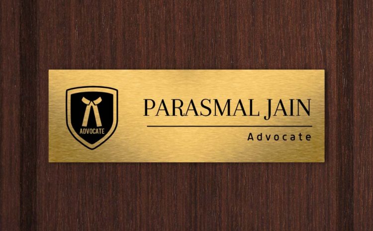 Advocate Golden Brushed Printed Name Plate