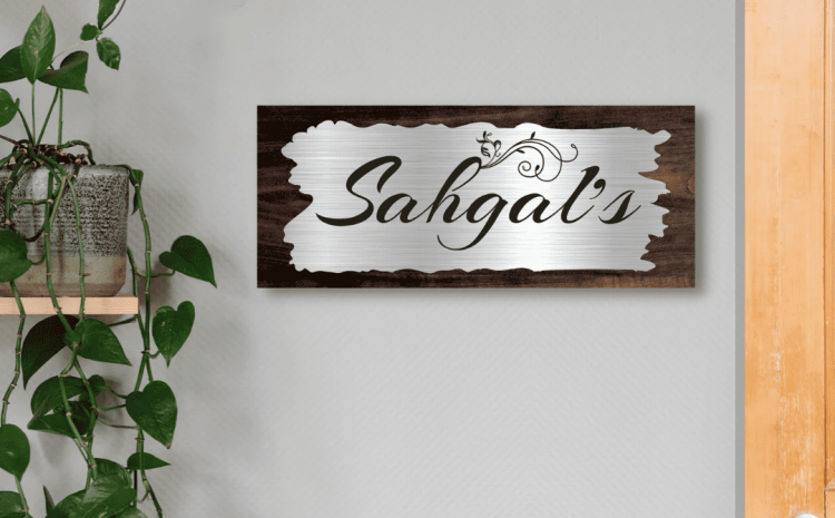 Rugged Silver Engraved Name Plate