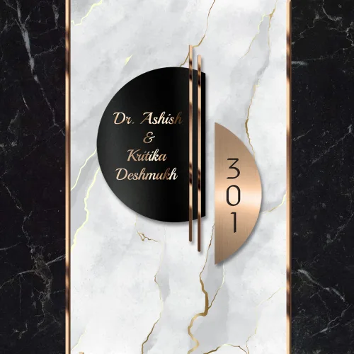 Laser Engraved Door Name Plate for Bungalow